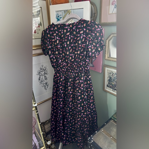 Betsey Johnson Black Dress with Pink Floral Design - Picture 5 of 7